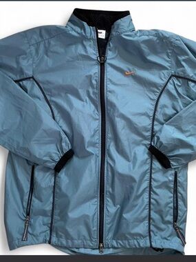 Vintage 90s Nike Windbreaker Jacket / Size L (12-14) White Tag / Running Jacket